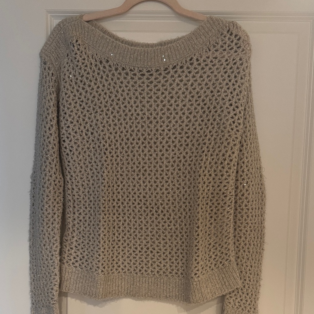 White House Black Market Taupe Knit Sweater